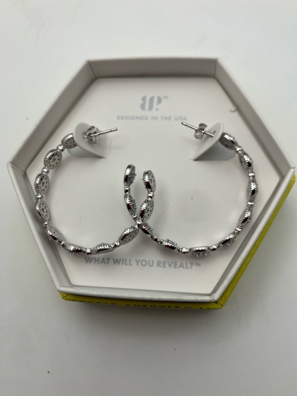 Rare Bomb Party Sterling Silver Textured Hoop Earrings